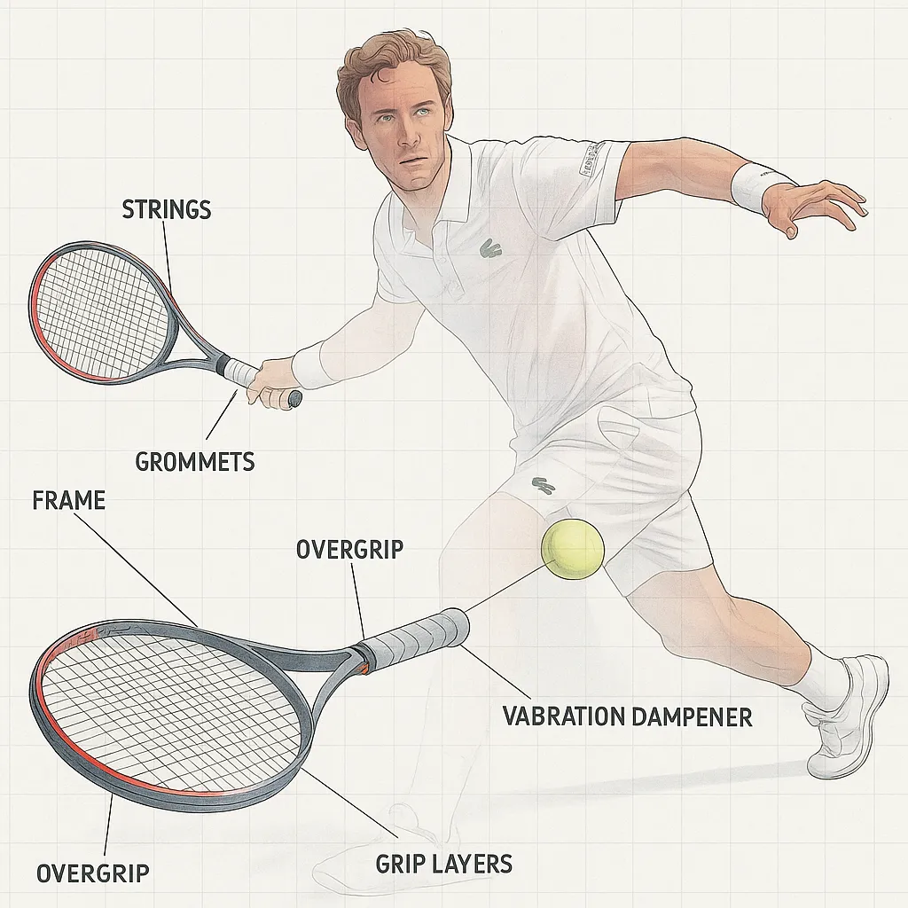 Stylized Image - Racket Decomposition Technique Diagram