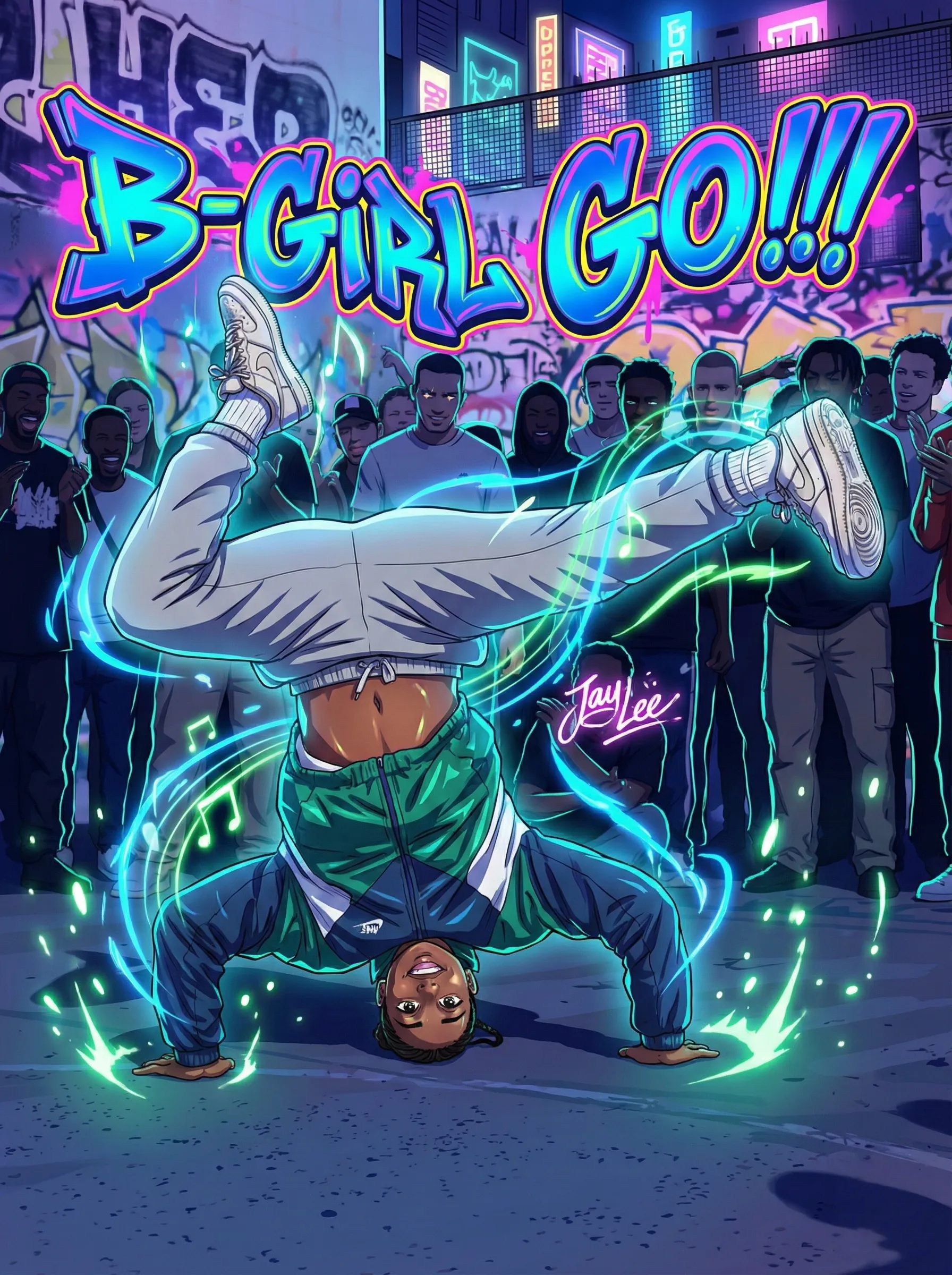 Stylized Image - Neon Cipher Groove