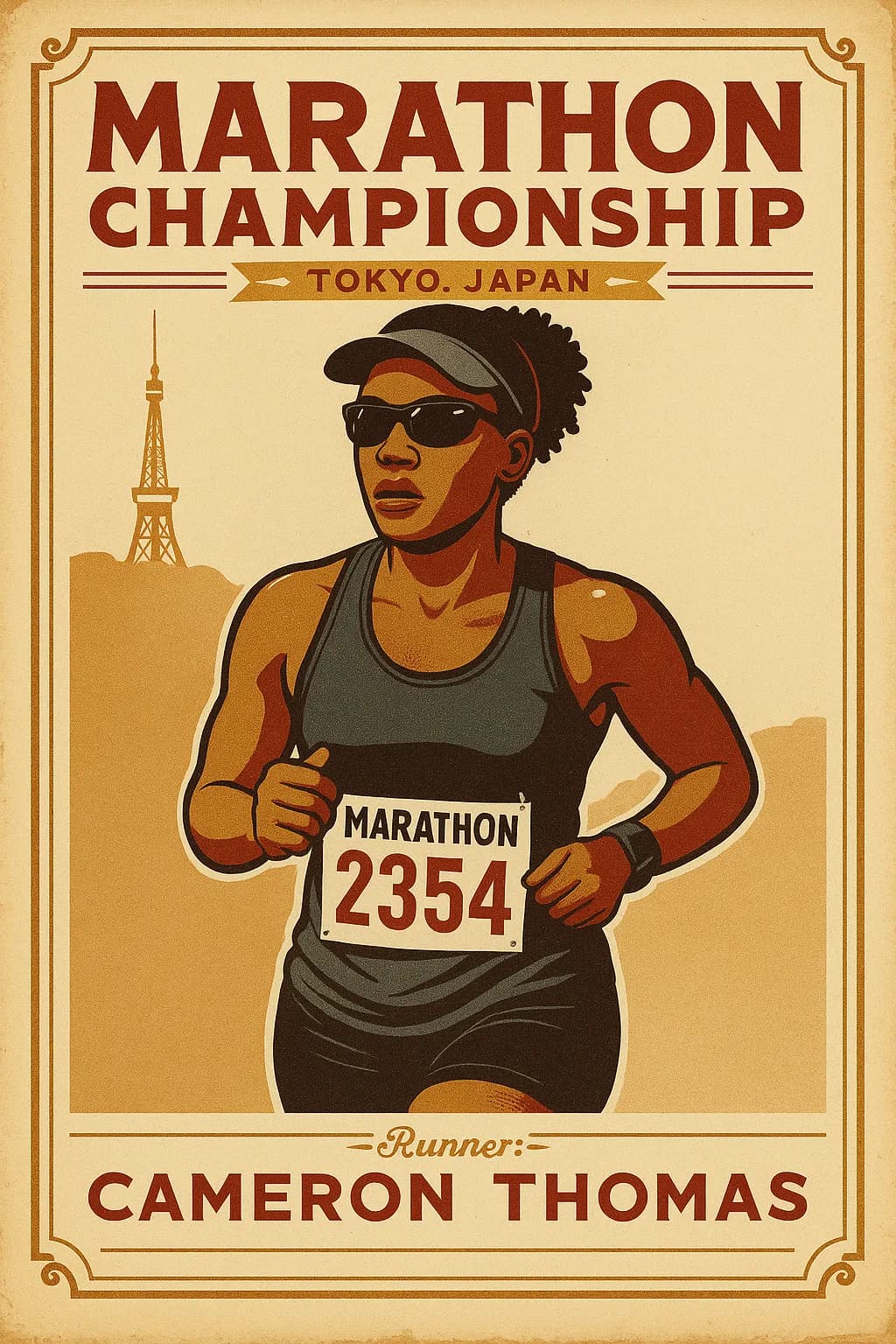 Stylized Image - Vintage Marathon Poster